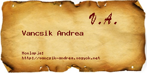 Vancsik Andrea névjegykártya