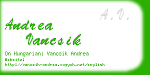 andrea vancsik business card